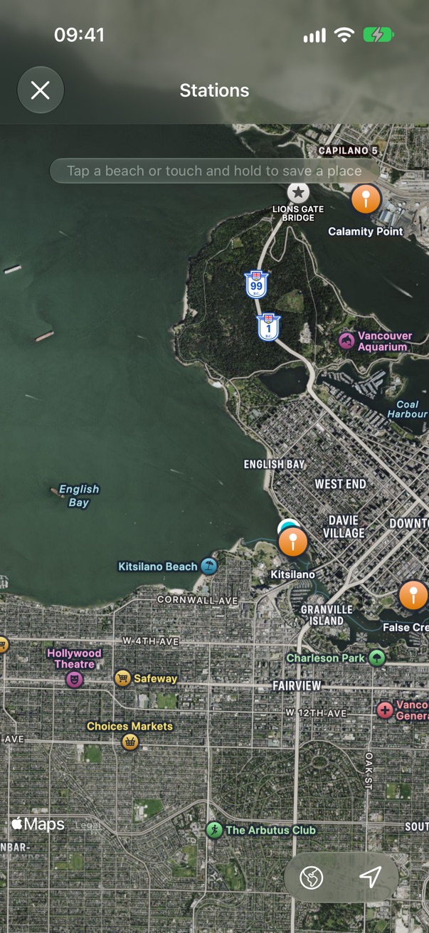 The map with stations