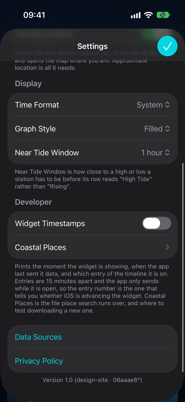 Settings, the bottom